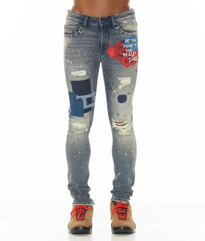 Cult Of Individuality-men Punk Super Skinny In Basq In Blue