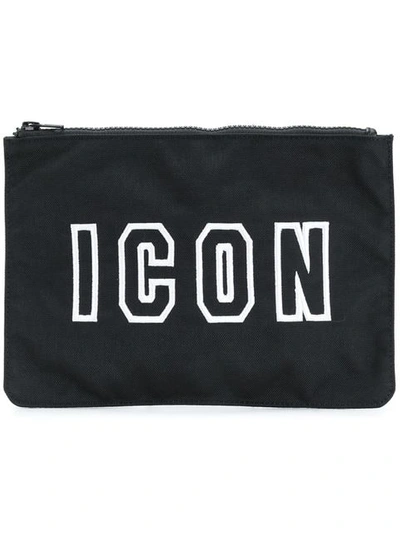 Dsquared2 Icon Logo Wash Bag In Black