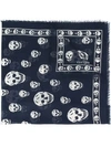 Alexander Mcqueen 'skull' Scarf In Blue