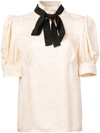 Jill Stuart Bow Tie Blouse - Neutrals