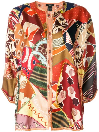 Etro Printed Poncho In Red