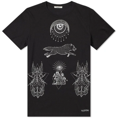 Valentino All Seeing Eye Tee In Black