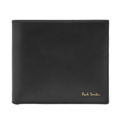 Paul Smith Striped Billfold Wallet In Black