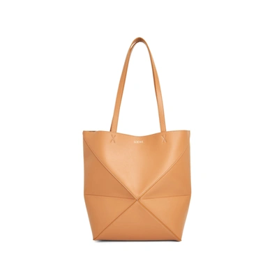 Loewe Medium Puzzle Fold Tote Bag In Brown