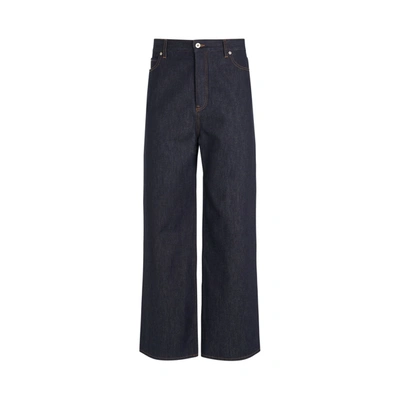 Loewe Men High Waisted Jeans In Blue