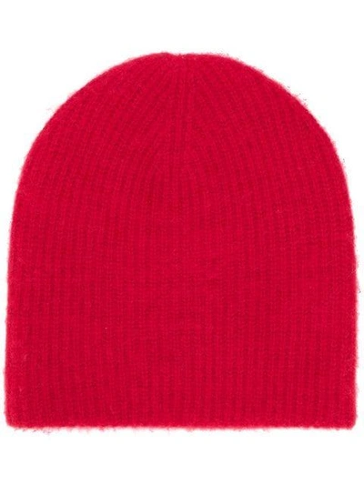 Warm-me Harry Rib Knit Hat - Red