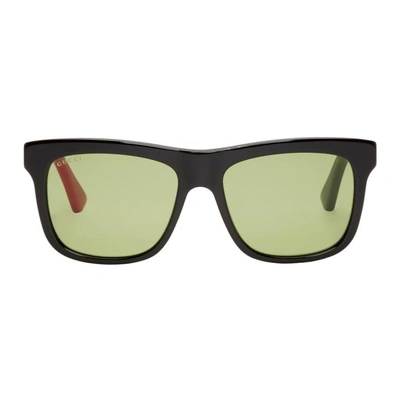 Gucci Black Urban Colorblocked Sunglasses In 004 Black