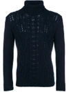 Tagliatore Turtle Neck Jumper - Blue