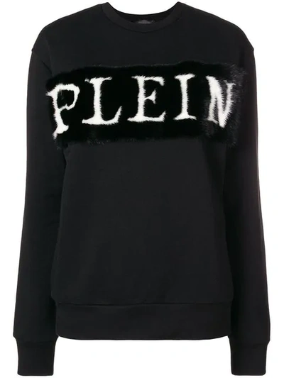 Philipp Plein Furry Logo Sweatshirt In Black