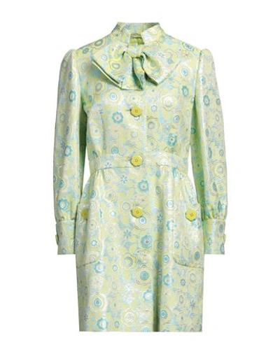 Moschino Woman Overcoat & Trench Coat Light Green Size 12 Viscose, Acetate, Cotton, Polyester