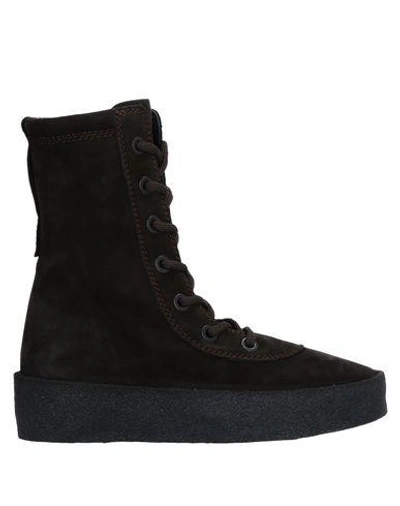 Yeezy Ankle Boot In Dark Brown