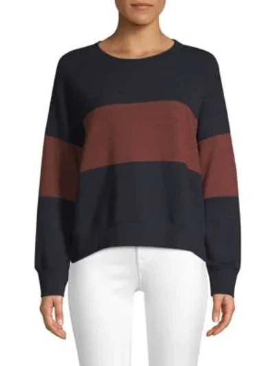 Sundry Colorblock Crop Sweatshirt In Midnight Marsala