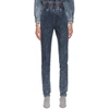 Miu Miu Elasticated Tapered Jeans In Blue