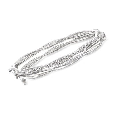 Ross-simons Diamond Jewelry Set: 2 Twisted Bangle Bracelets In Sterling Silver In Multi