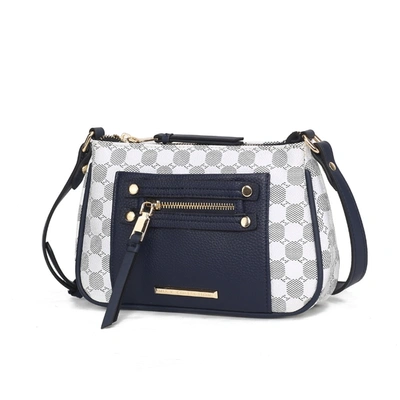 Mkf Collection By Mia K Essie Circular Print Vegan Leather Women's Crossbody By Mia K In Blue