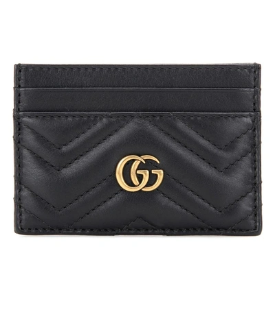Gucci Gg Marmont Leather Card Holder In Black