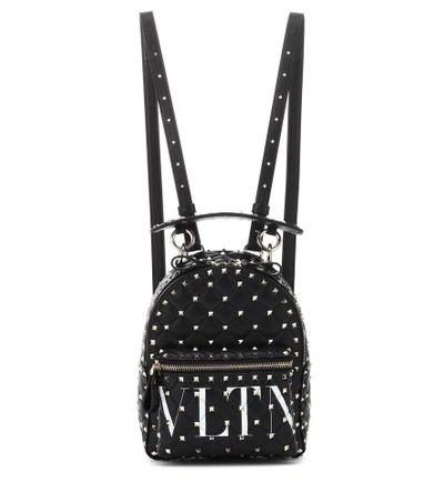 Valentino Garavani Vltn Rockstud Spike Mini Leather Backpack In Black