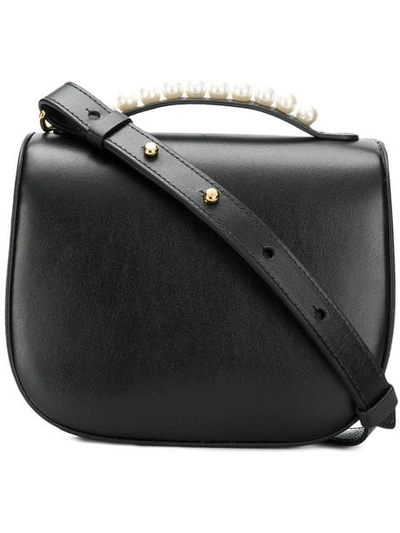 Simone Rocha Leather Box Bag With Imitation Pearl Trim - Black