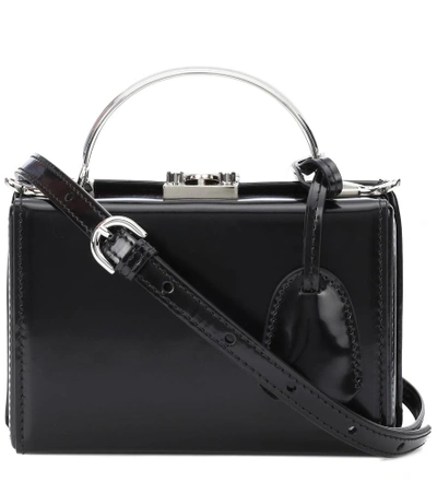 Mark Cross Grace Mini Box Leather Shoulder Bag In Black