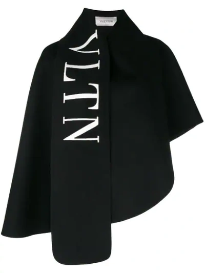 Valentino Wool And Cashmere Cape In Black