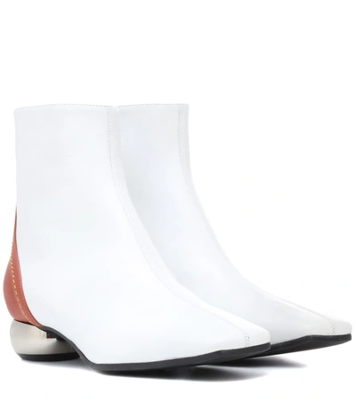 Ellery Leather Ankle Boots In White