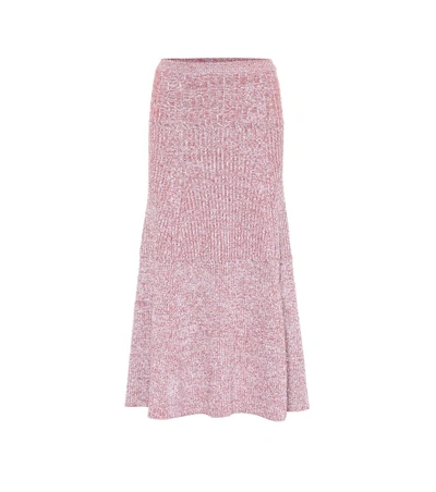 Victoria Beckham Wool-blend Midi Skirt In Red