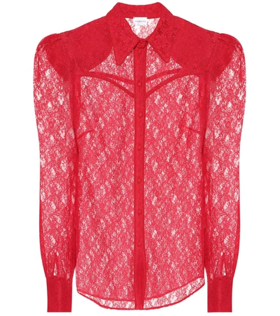 Magda Butrym Busan Lace Blouse In Red
