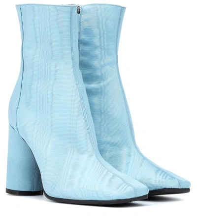 Ellery Moiré Ankle Boots In Blue