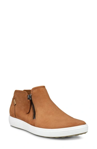 Ecco Soft 7 Mid Top Zip Sneaker In Cashmere