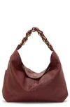 Vince Camuto Lyona Leather Hobo Bag In Cranberry Indpeb