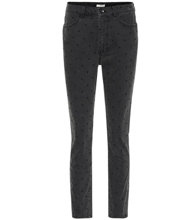 Ulla Johnson Prince Polka-dot Skinny Jeans In Black