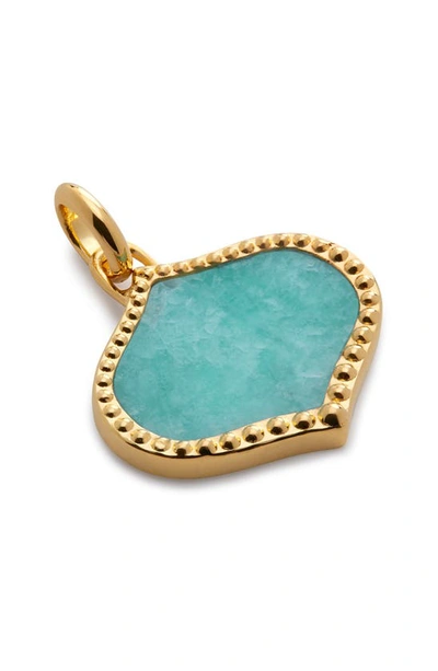 Monica Vinader Lotus Pendant In 18ct Gold Vermeil / Amazonite