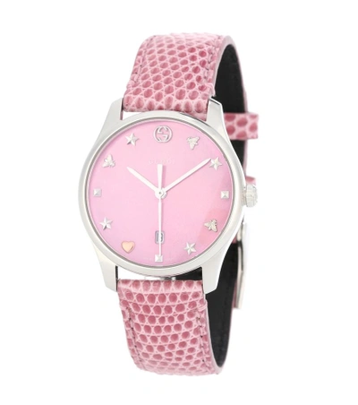 Gucci G-timeless Stainless Steel Watch In Pink