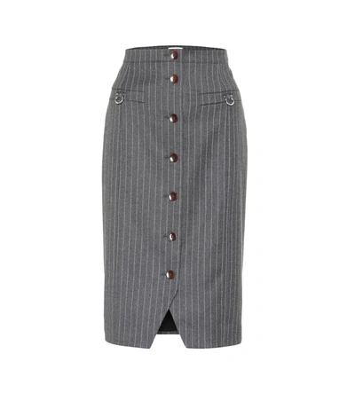 Altuzarra Quill Wool And Cotton-blend Skirt In Grey