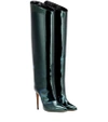 Alexandre Vauthier Alex Patent Leather Boots In Grigio