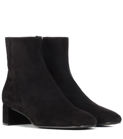 Prada Suede Ankle Boots In Black