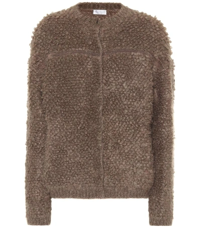 Brunello Cucinelli Mohair And Wool-blend Jacket In Brown