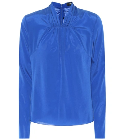 Isabel Marant Wanden Stretch Silk Blouse In Blue