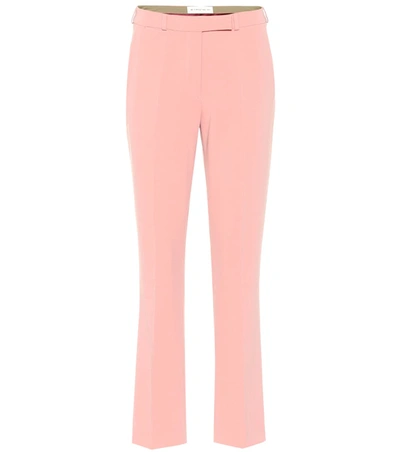 Etro Mid-rise Straight Crêpe Pants In Pink