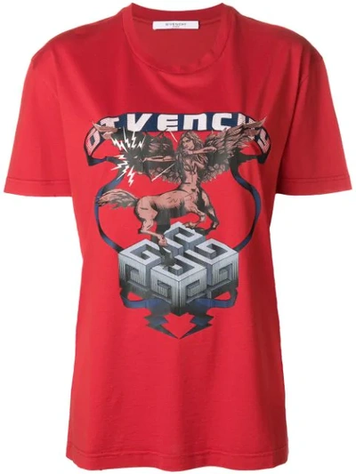 Givenchy Printed Cotton T-shirt In Red