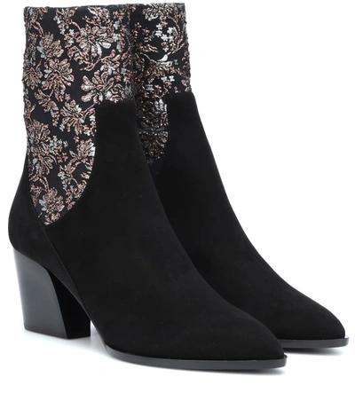 Pierre Hardy Rodeo Suede Ankle Boots In Black