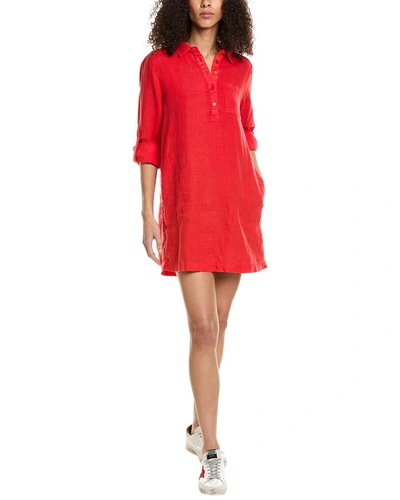 Michael Stars Eleanor Utility Linen Shirtdress In Red