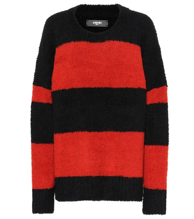 Amiri Striped Wool-blend Sweater In Red