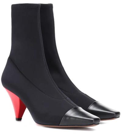 Neous Burkia Leather-trimmed Sock Boots In Black