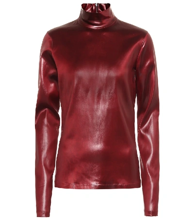 Givenchy Faux Leather Top In Red