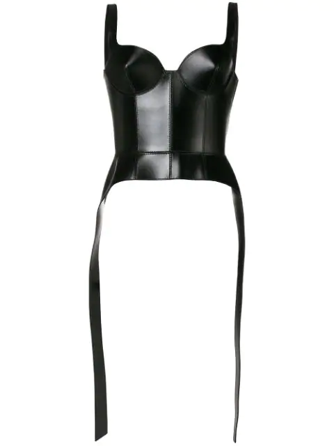 alexander mcqueen leather corset top