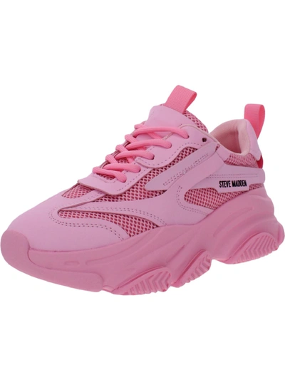 Steve Madden Possession Womens Chunky Dad Casual And Fashion Sneakers In Pink
