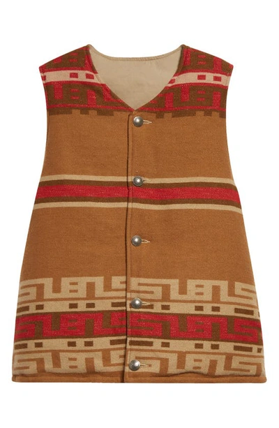 Visvim Kora Down Reversible Waistcoat In Brown