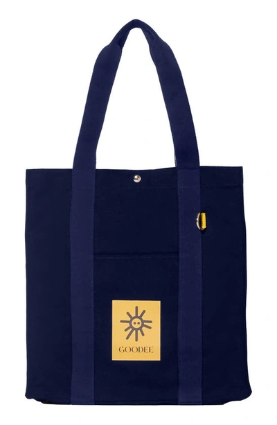 Goodee Bassi Recycled Pet Canvas Market Tote In Navy
