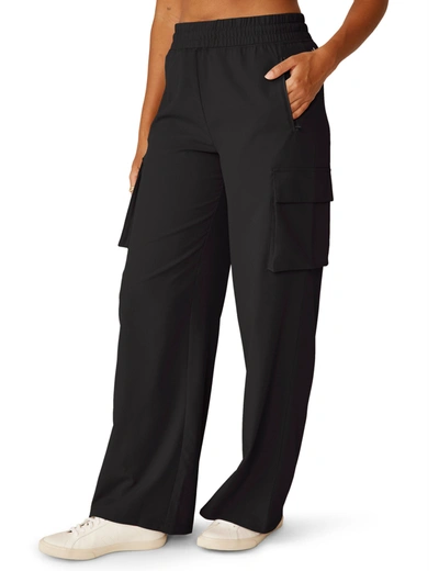 Beyond Yoga City Chic Cargo Trouser In Black